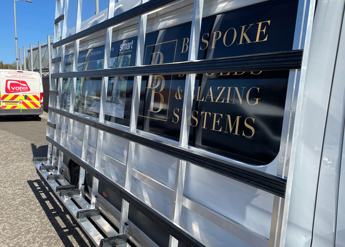 (image for) Sprinter (18-on) L2 - Aluminium Glass Rack (LxH) 3000 x 2500