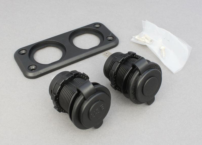 (image for) 12V/24V Dual Recessed Power Socket Twin USB (5V 2.1A) & Cigar