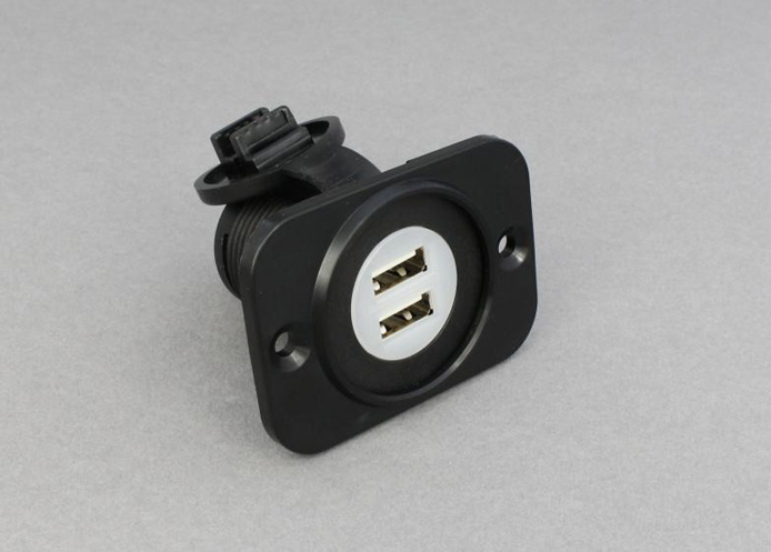 (image for) 12v / 24v Recessed Twin USB Power Socket (5V 2.1A)