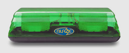 (image for) VISION ALERT - Xenon Green Lightbar 2 Lamp Double Flash Magnetic