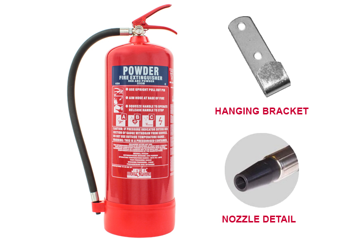 (image for) 9 Kg Dry Powder Fire Extinguisher with wall bracket