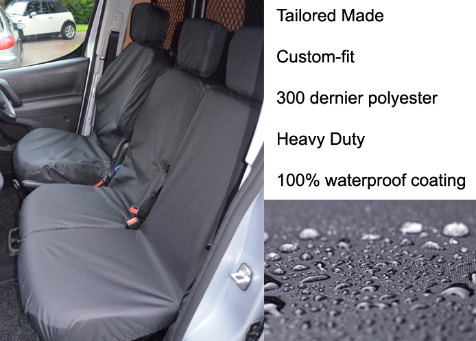 (image for) Driver & Double Folding Passenger (No Armrests) - Black