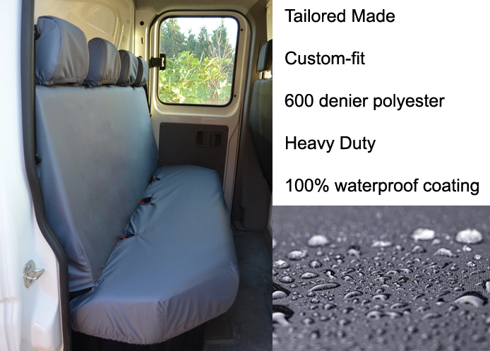 (image for) Tailored - Chassis Cab Rear 4-Seater Black Seat Covers - Grey