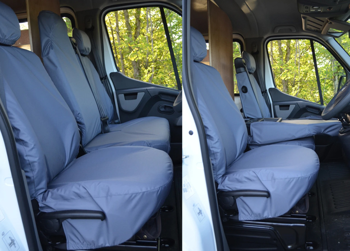 (image for) Driver & Folding Middle Seat - 2 piece split bench base - Grey