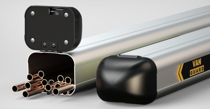 Van Guard 3 metre aluminium pipe carrier with twin opening (image for) Van Guard 3 metre aluminium pipe carrier with twin opening