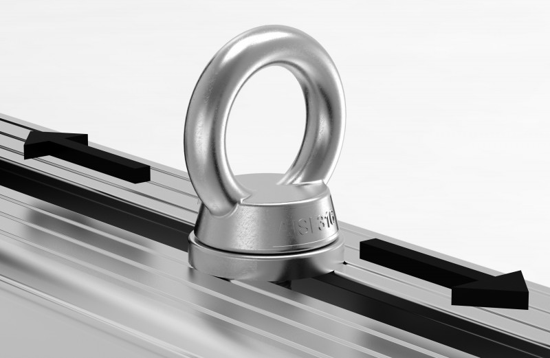 (image for) Universal single ratchet strap & 1 pair eye bolt kit