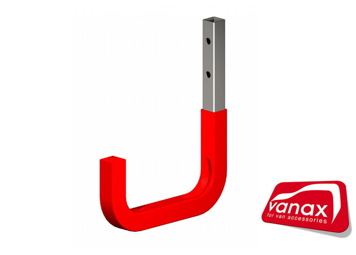 (image for) 150mm Galvanised Steel Hook - red dipped - 50kg capacity