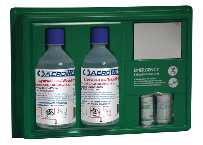 (image for) Eyewash Station and Mirror - 2 x 500ml Solution