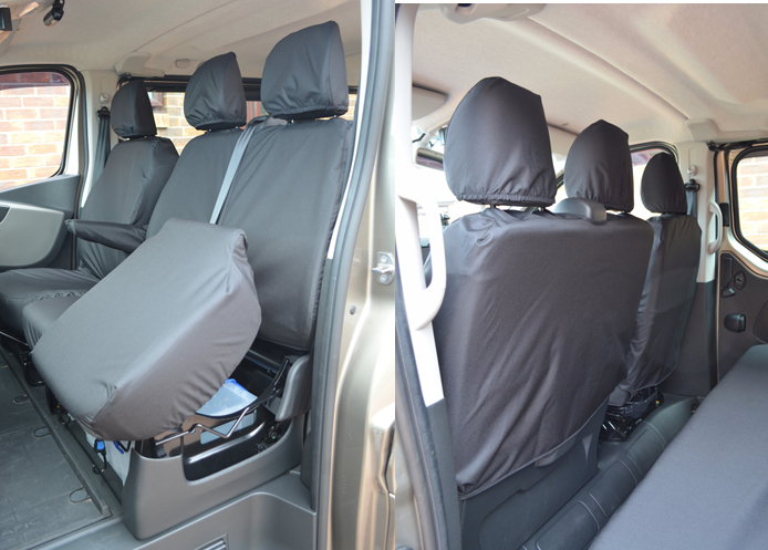 (image for) Driver & Double - Separate headrests with u/seat storage - Black