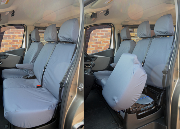 (image for) Driver & Double - Separate headrests with u/seat storage - Grey