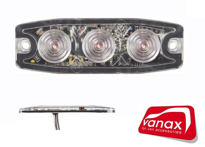 (image for) 3 x 1 Watt LED Amber Flashers - super low profile