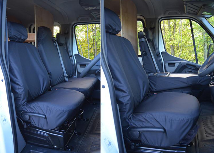 (image for) Driver & Folding Middle Seat - 1 non-split bench base - Black