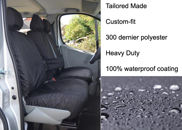 2006-14 Driver's Seat With Armrest & Double Passenger - Black (image for) 2006-14 Driver's Seat With Armrest & Double Passenger - Black