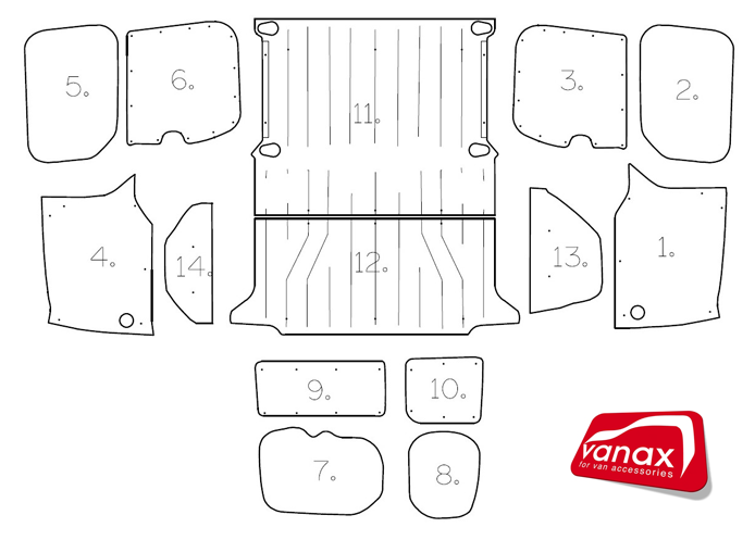 Kangoo 3 Panel Van MWB (2021-on) - Full Ply Lining Kit (image for) Kangoo 3 Panel Van MWB (2021-on) - Full Ply Lining Kit
