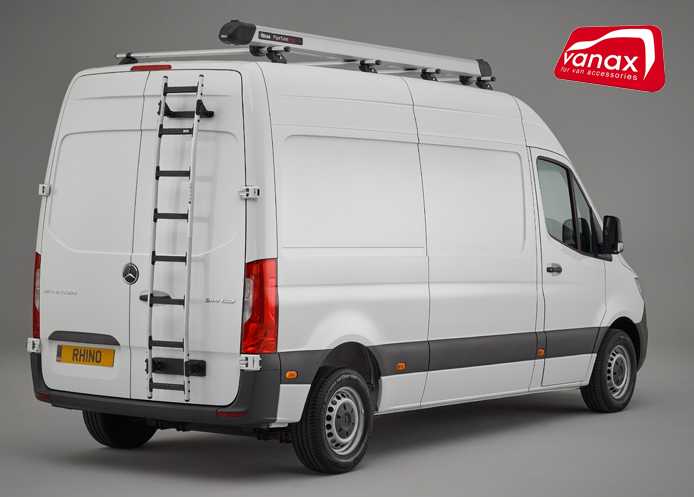 Crafter (2017-on) - H2 - 7 rung Aluminium rear door ladder (image for) Crafter (2017-on) - H2 - 7 rung Aluminium rear door ladder