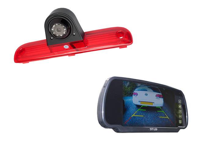 High Level Brake light camera and mirror mounted monitor (image for) High Level Brake light camera and mirror mounted monitor