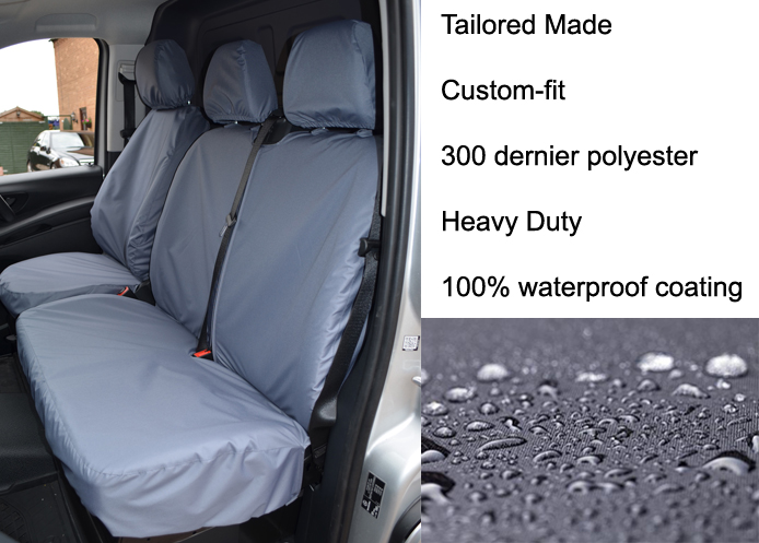 (image for) Tailored - Driver w/armrest & Double Pass w/out armrest - Grey